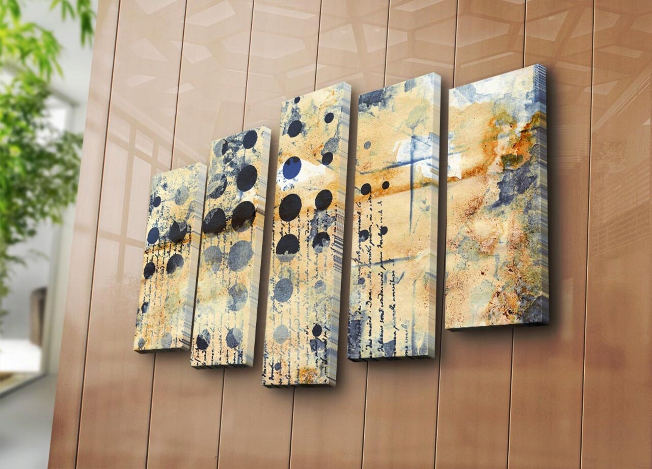 Tablou decorativ, 5PATK-206, 19 x 70 cm, Multicolor - imagine 5